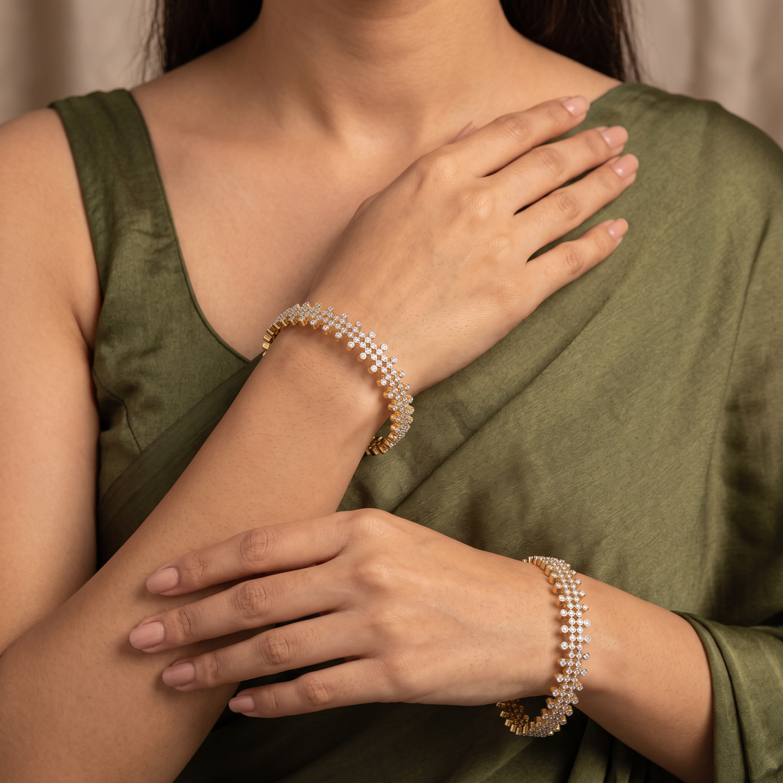 CZ Stone Cuff Bangle