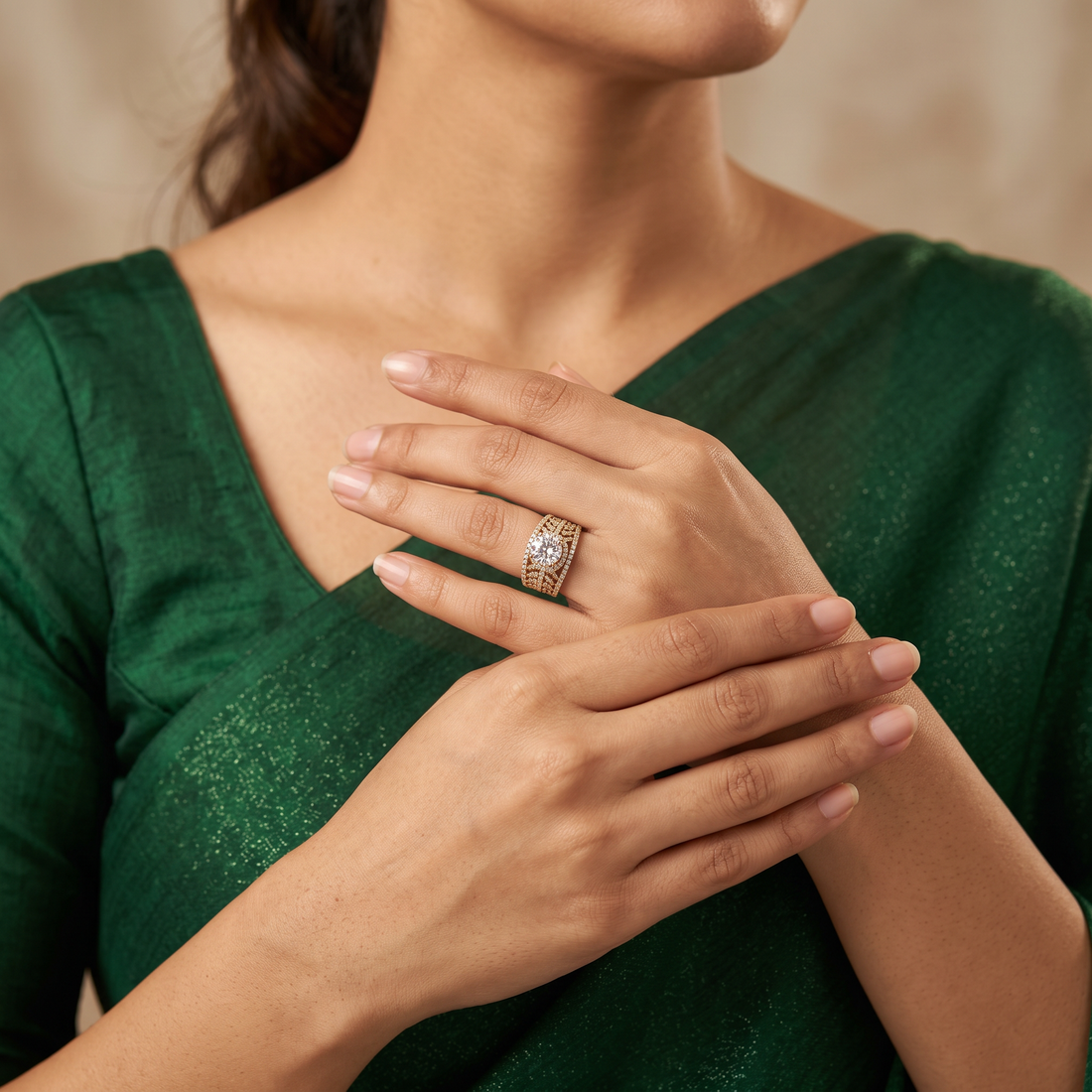 Classic Solitaire CZ Statement Ring