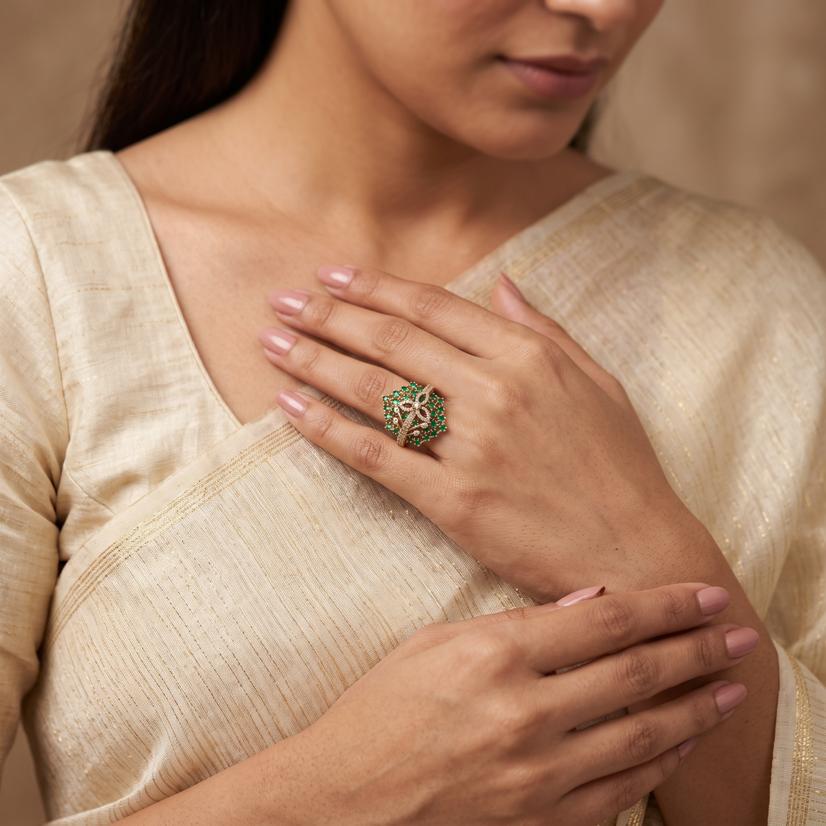 Emerald Bloom Ring