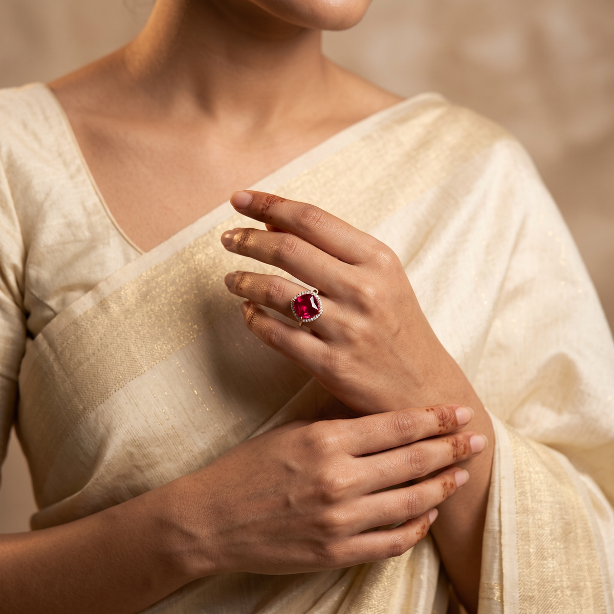 Ruby Halo Ring