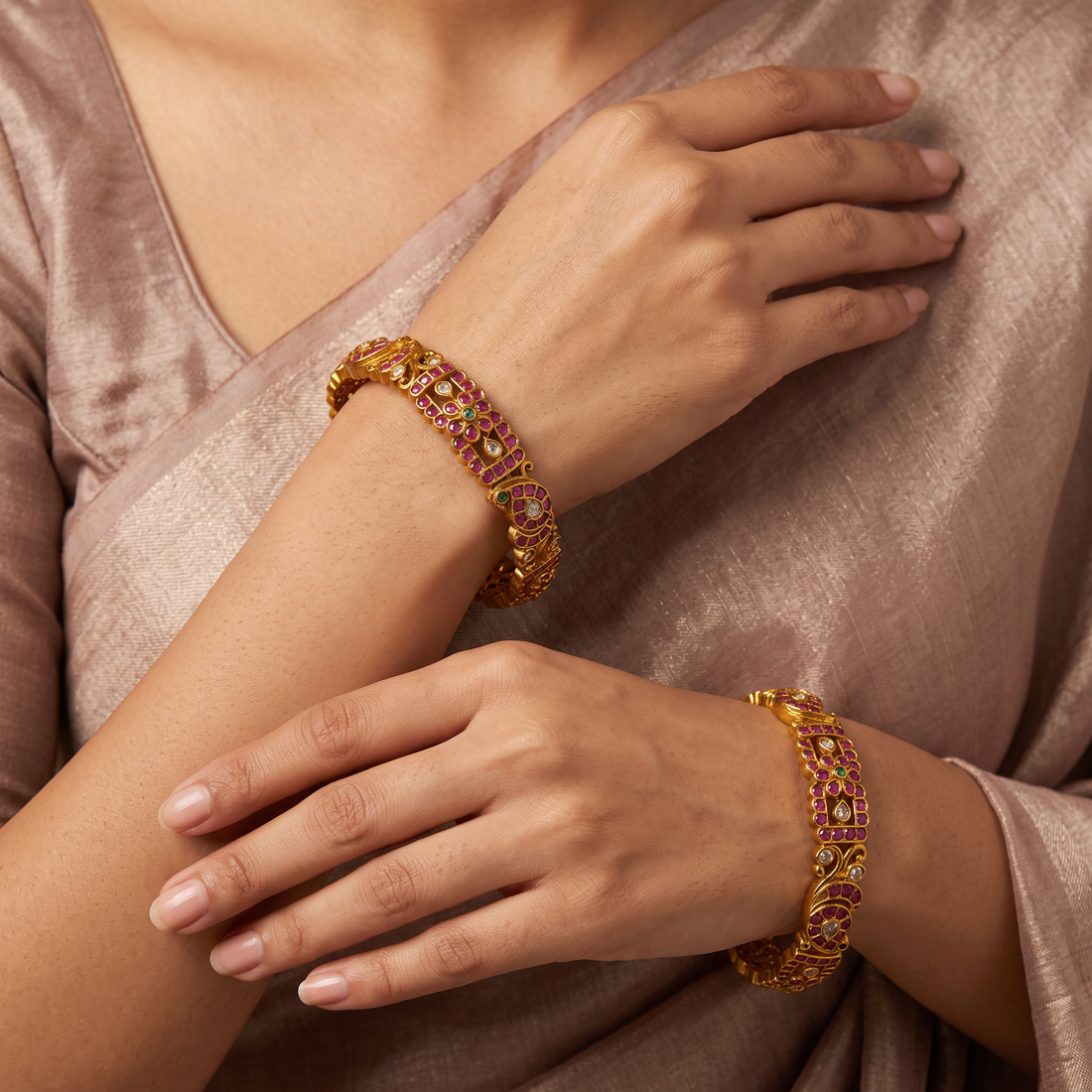 Ruby Green Designer Bangle