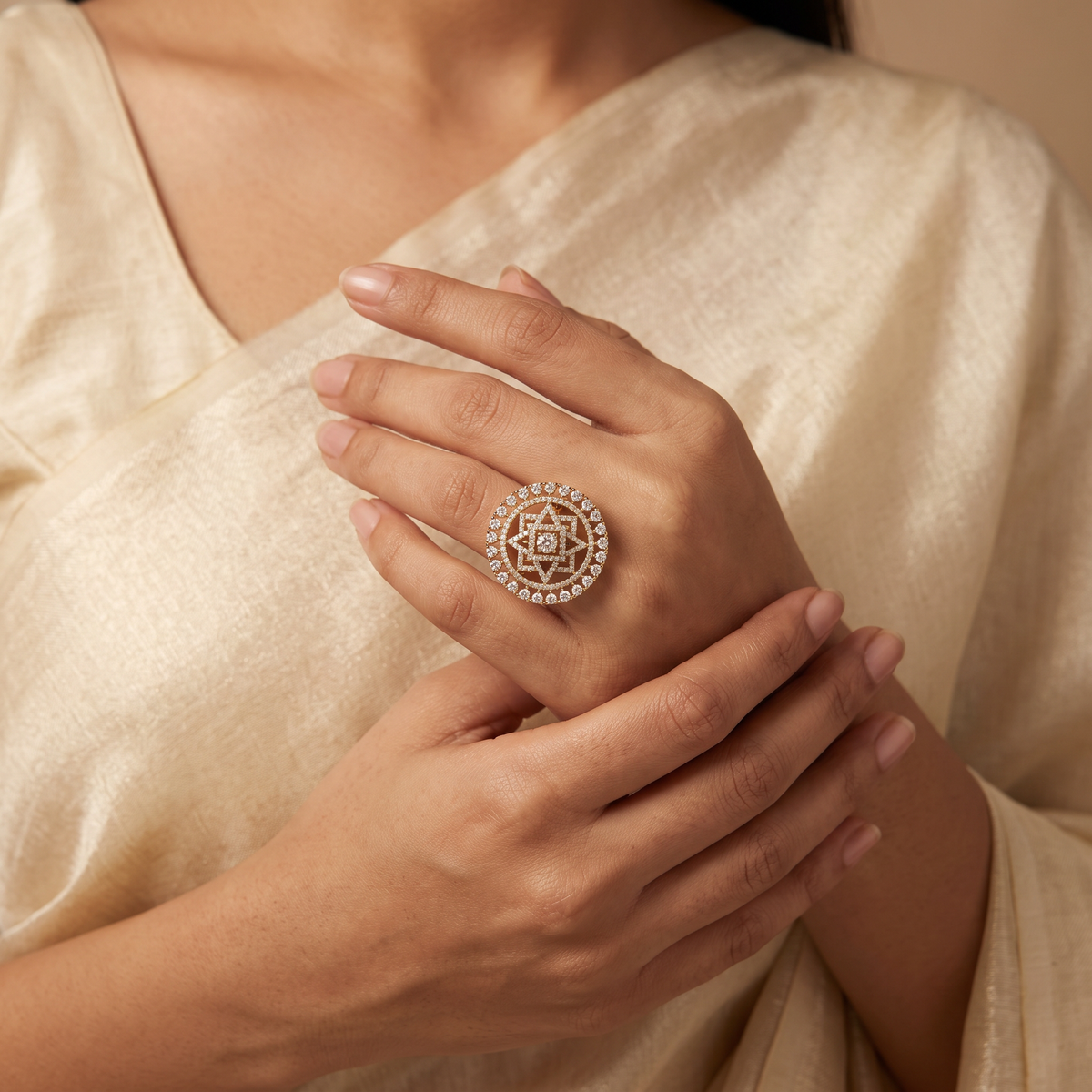 Crystal Halo Ring