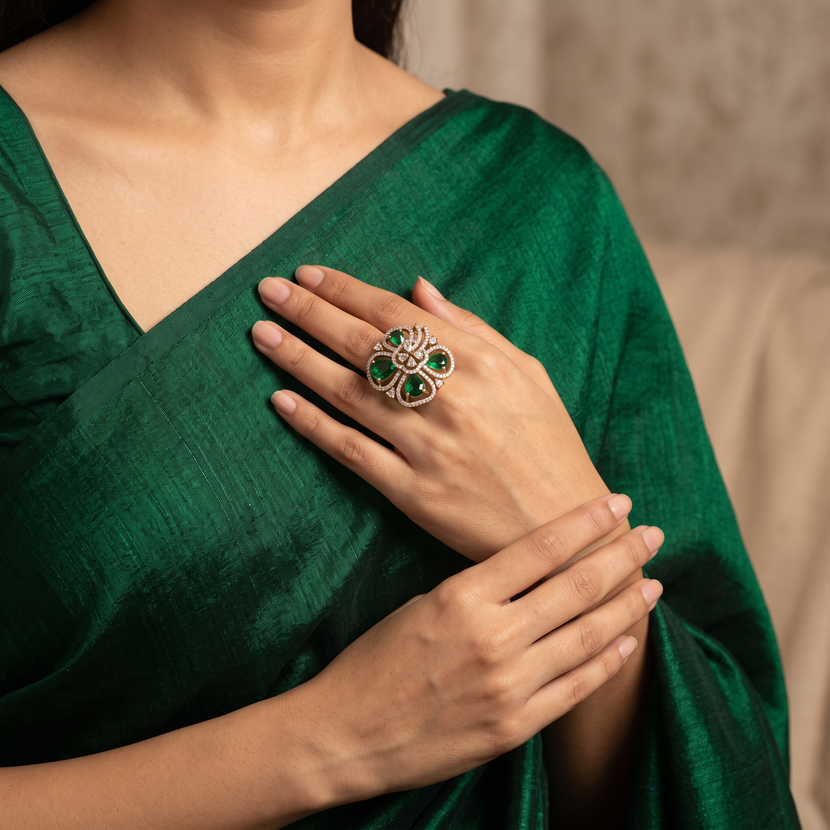 Emerald Bloom Ring
