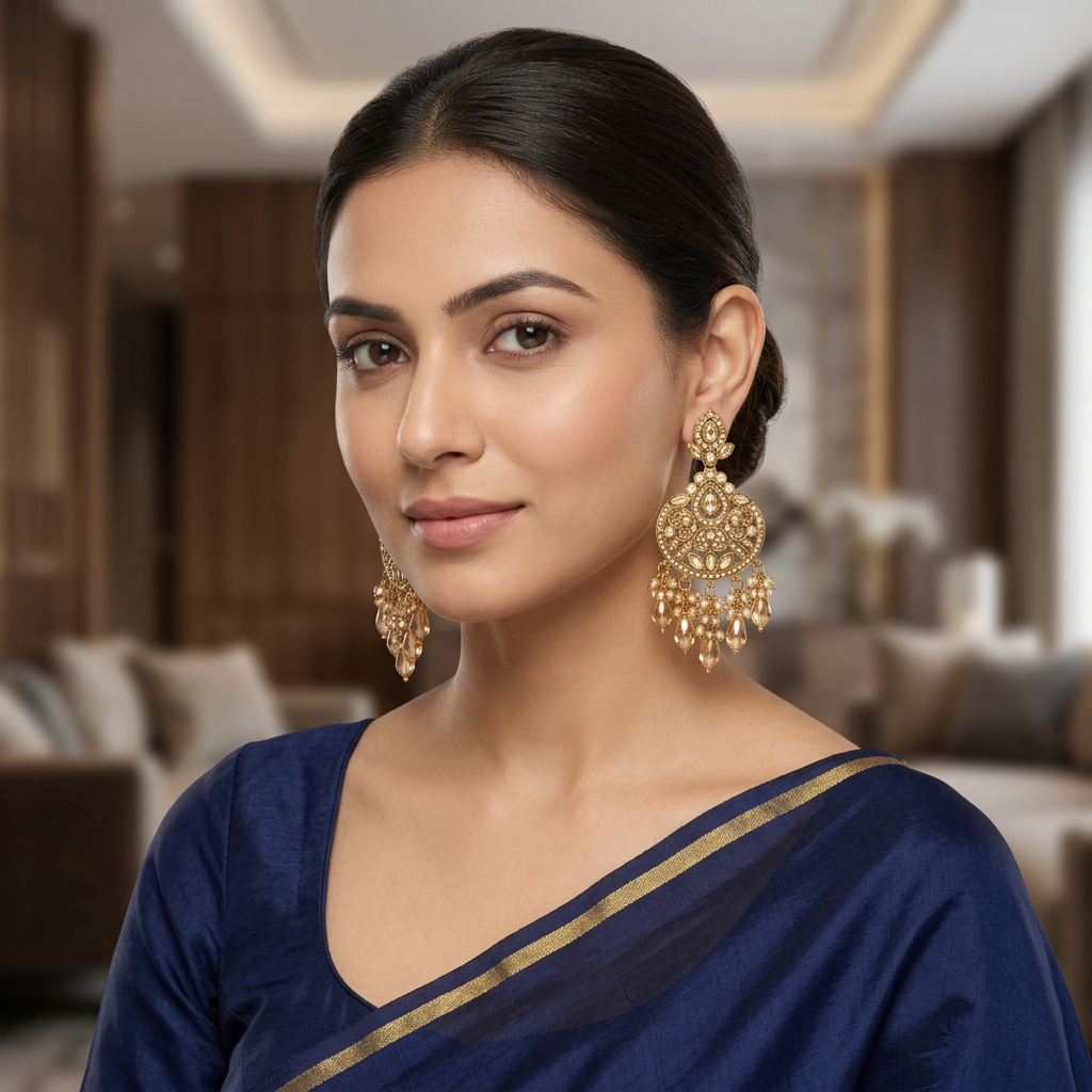 Kundan Chandbali Earrings