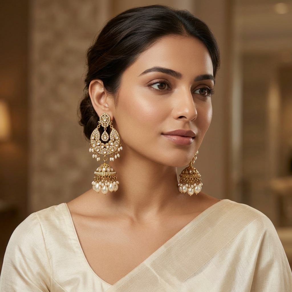 Ethnic Chandbali Jhumka