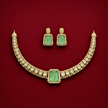 Mint Green CZ Choker Necklace Set