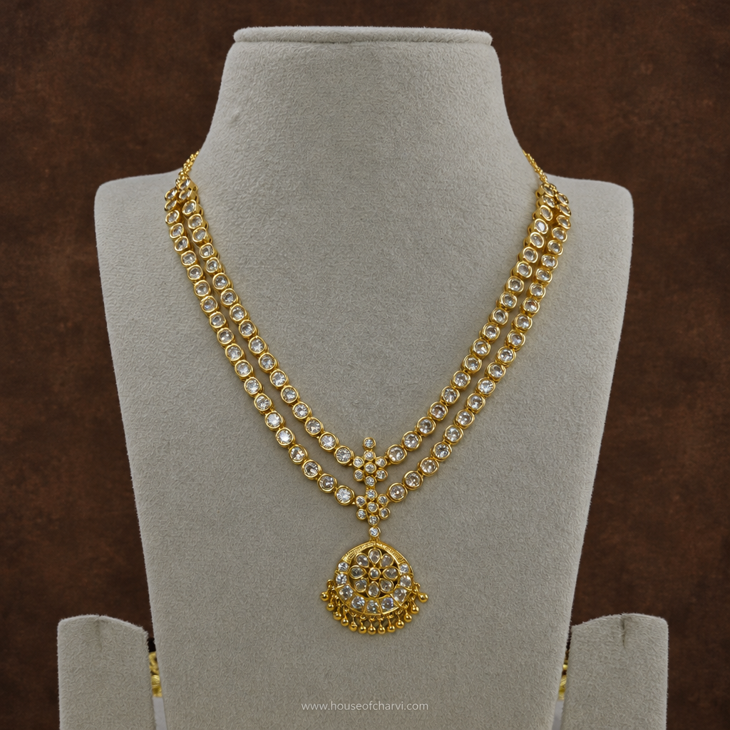 Antique Gold CZ Necklace Set