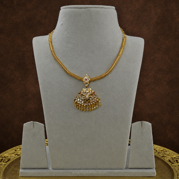 Antique Gold CZ Jhumka Pendant Necklace