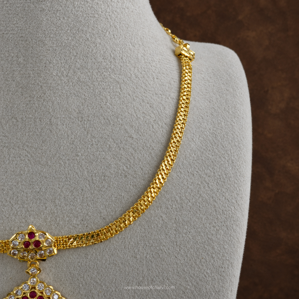 Antique Gold Ruby Pendant Necklace