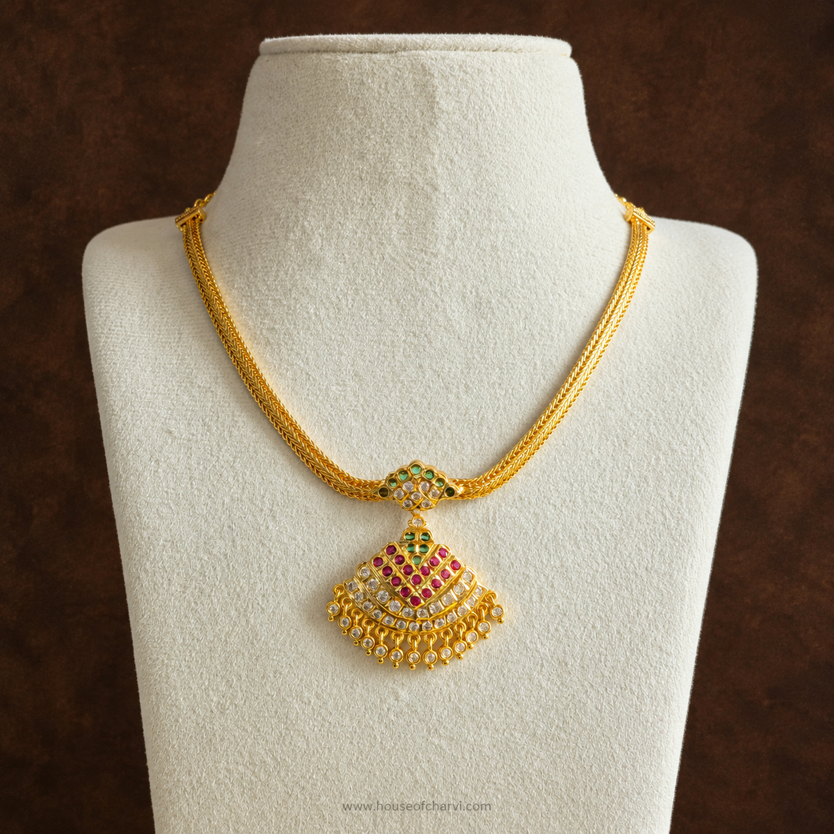 Multicolour Fan Pendant Necklace