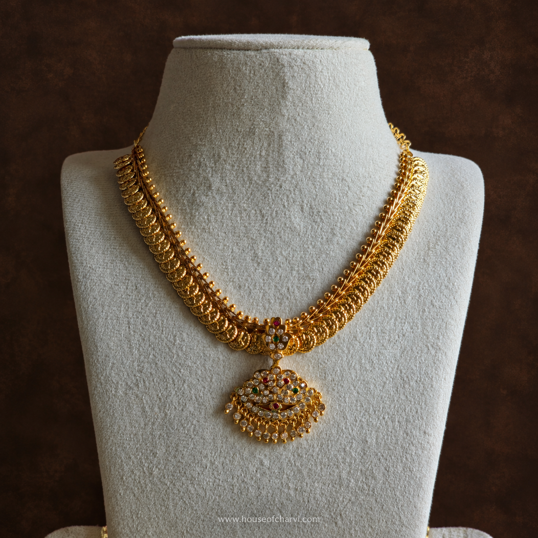 Multicolour Stone Attigai Necklace