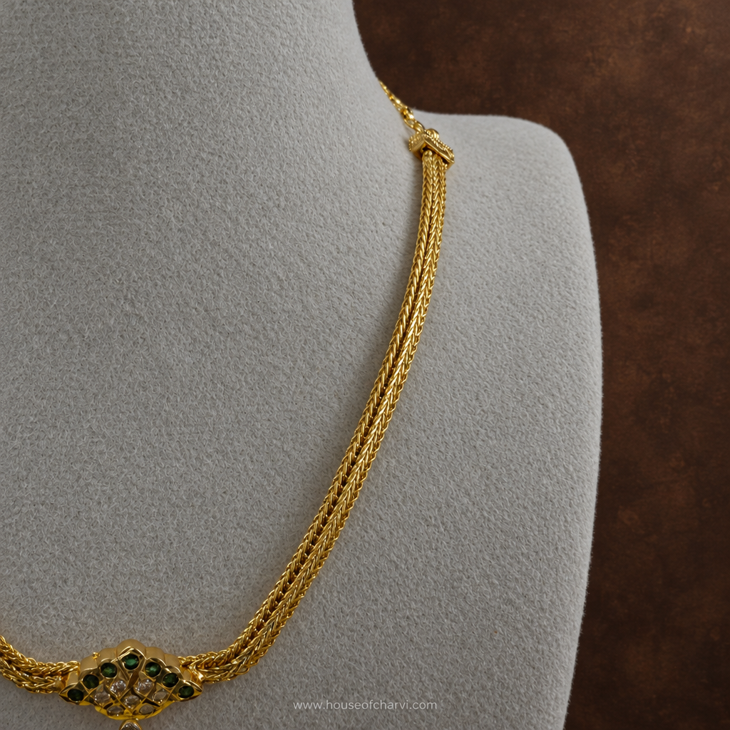 Green Ruby Pendant Necklace