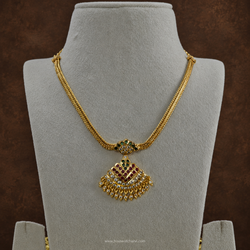 Green Ruby Pendant Necklace