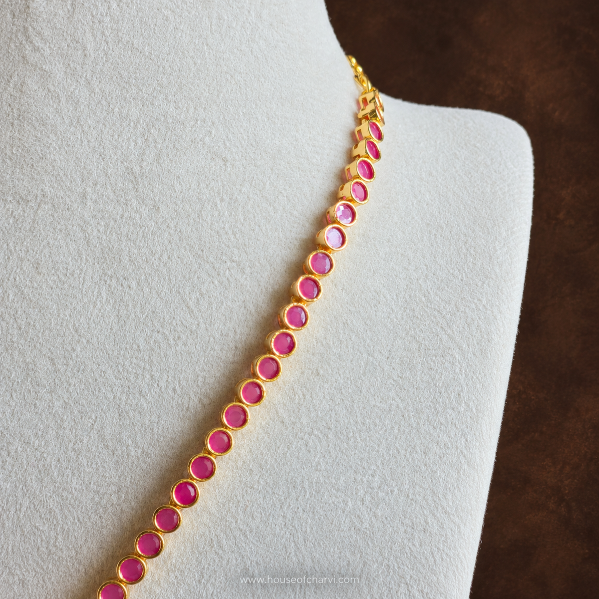 Rani Pink Floral Medallion Necklace Set
