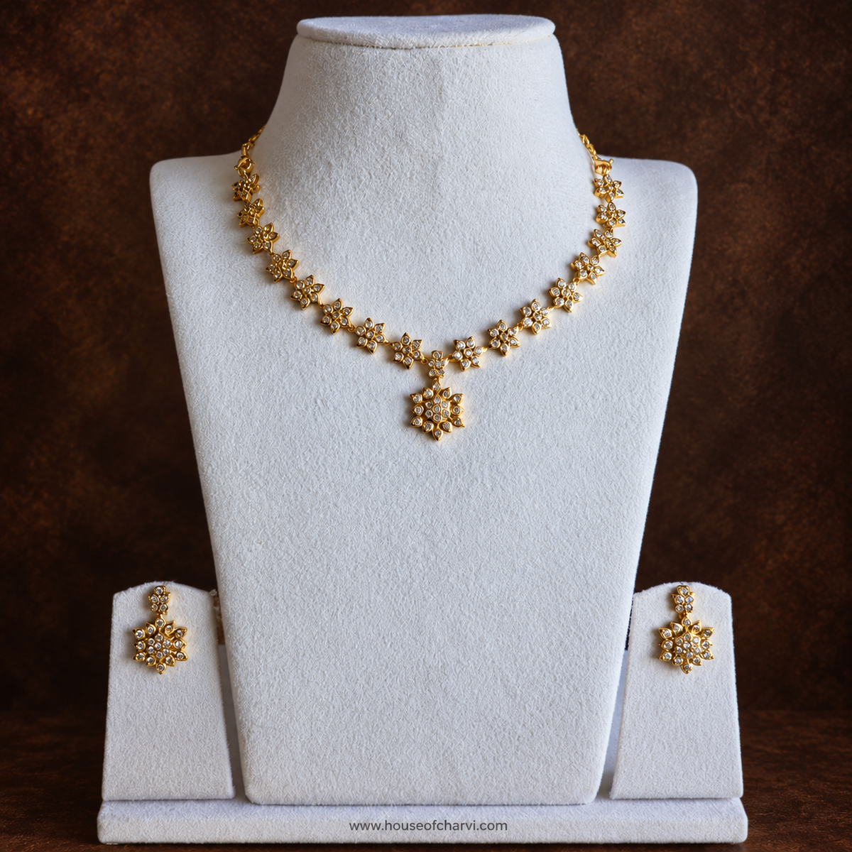 Crystal Blossom Necklace Set