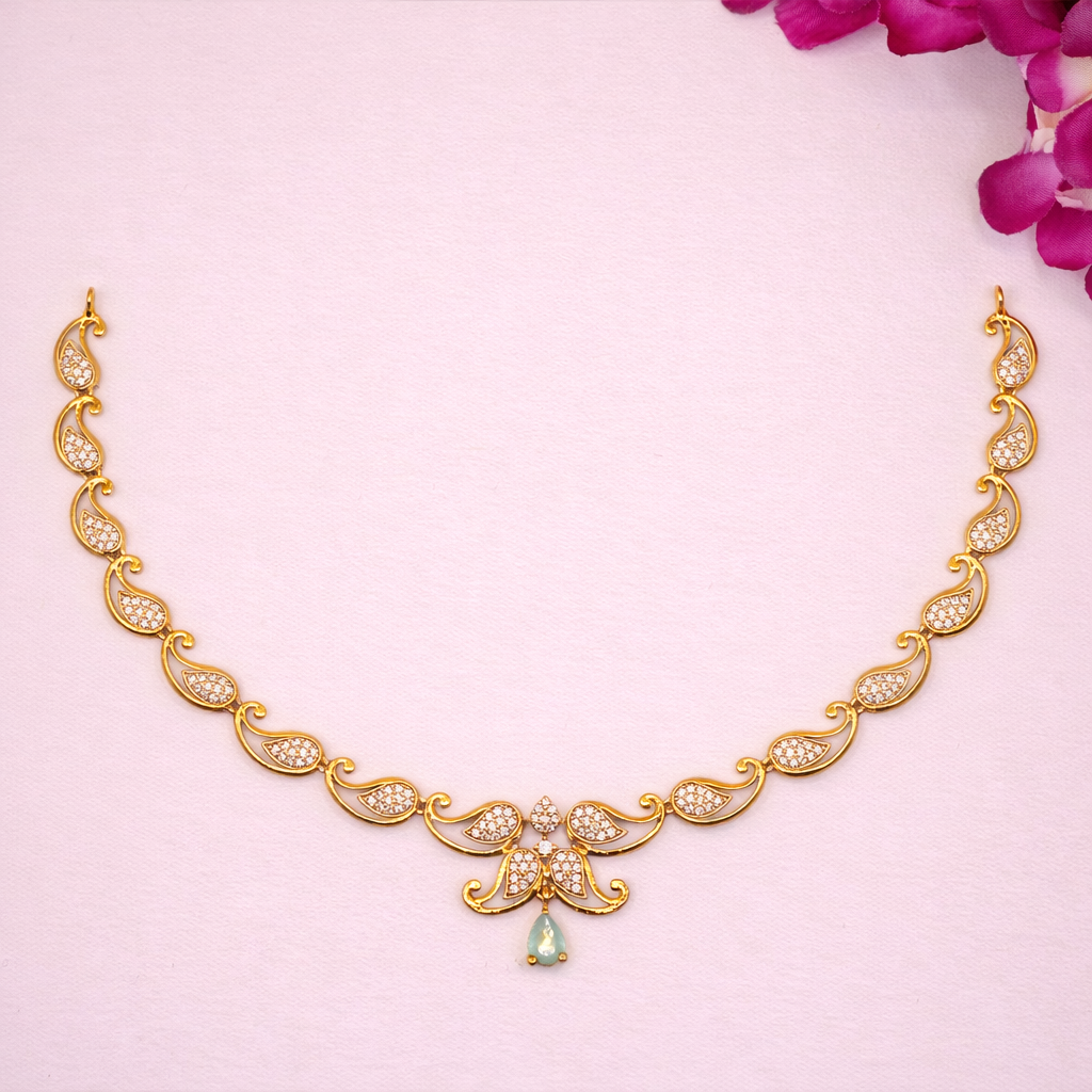 Paisley Mint CZ Necklace Set