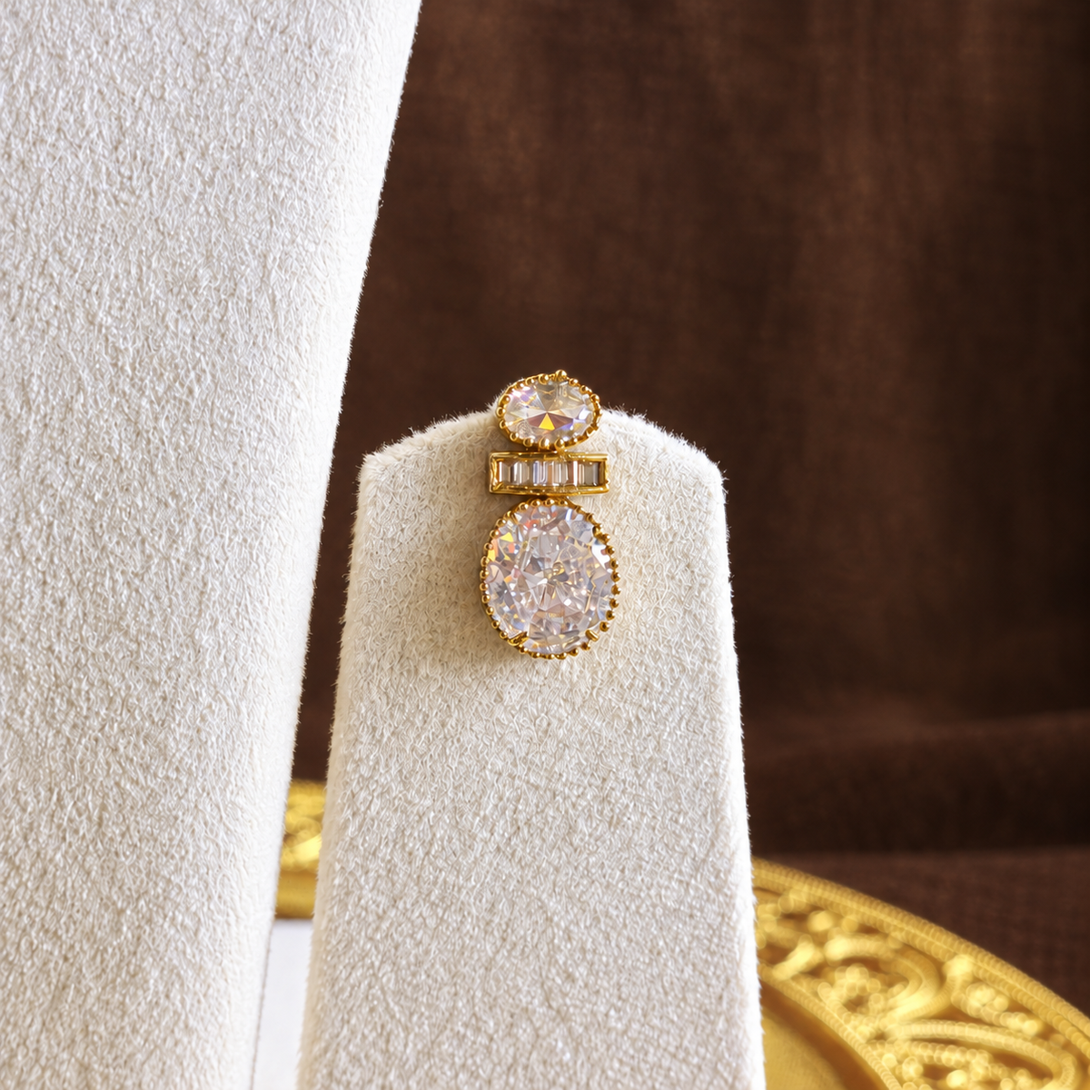 CZ Crystal Gold-Toned Necklace Set