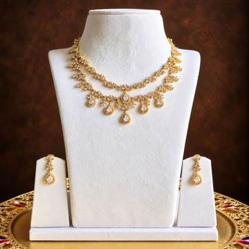Double-Layer CZ Necklace Set