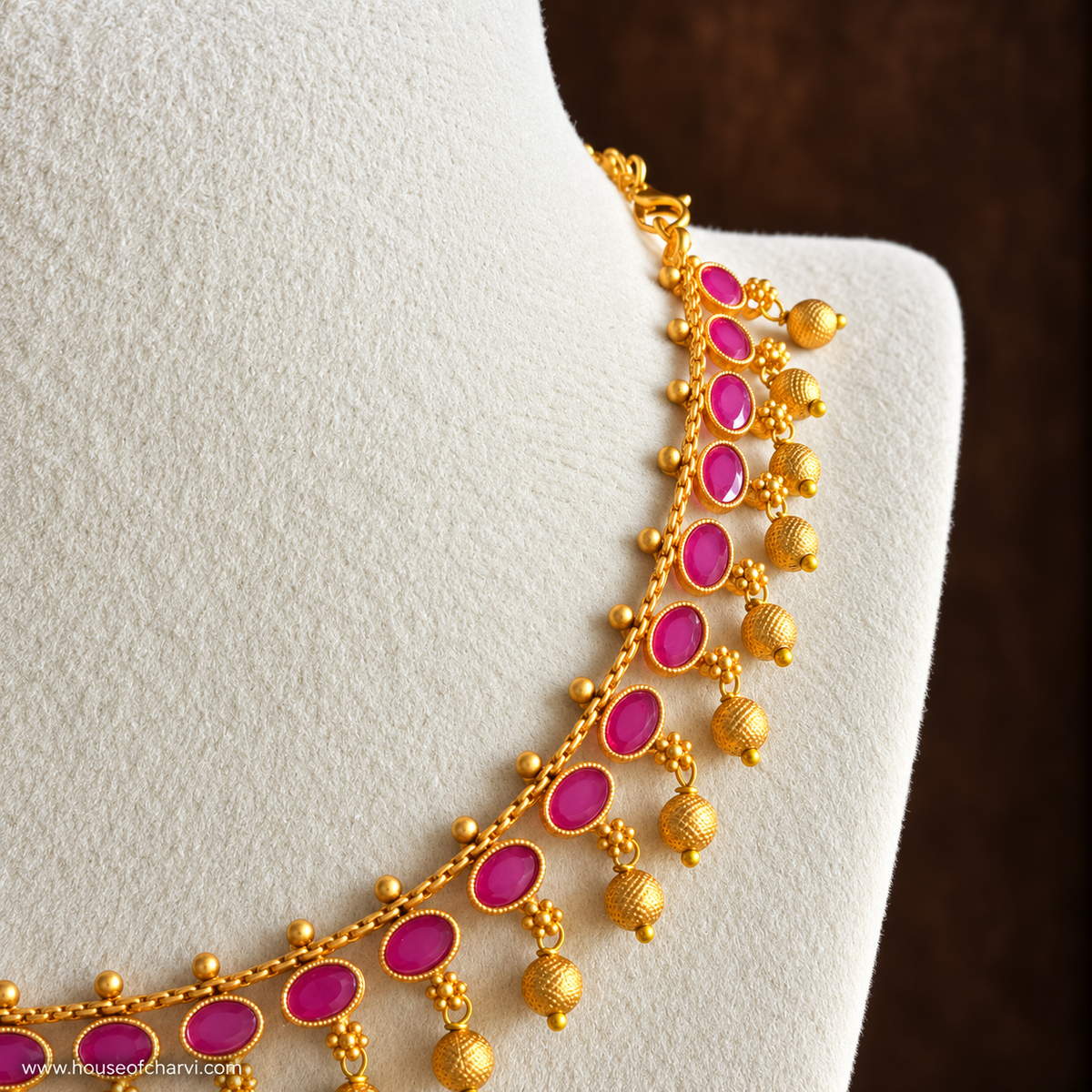 Ruby Stone Necklace Set