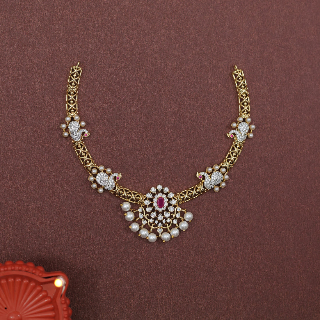 ANIKA PEACOCK RUBY HASLI NECKLACE