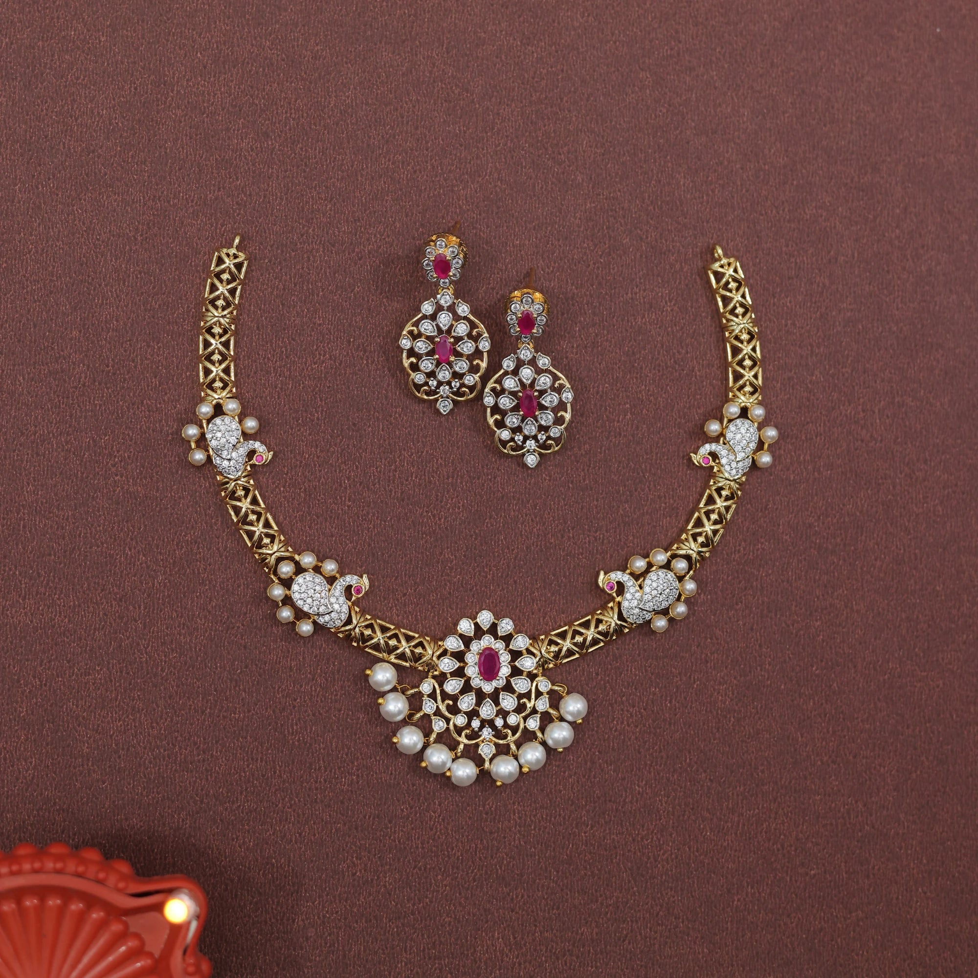 ANIKA PEACOCK RUBY HASLI NECKLACE