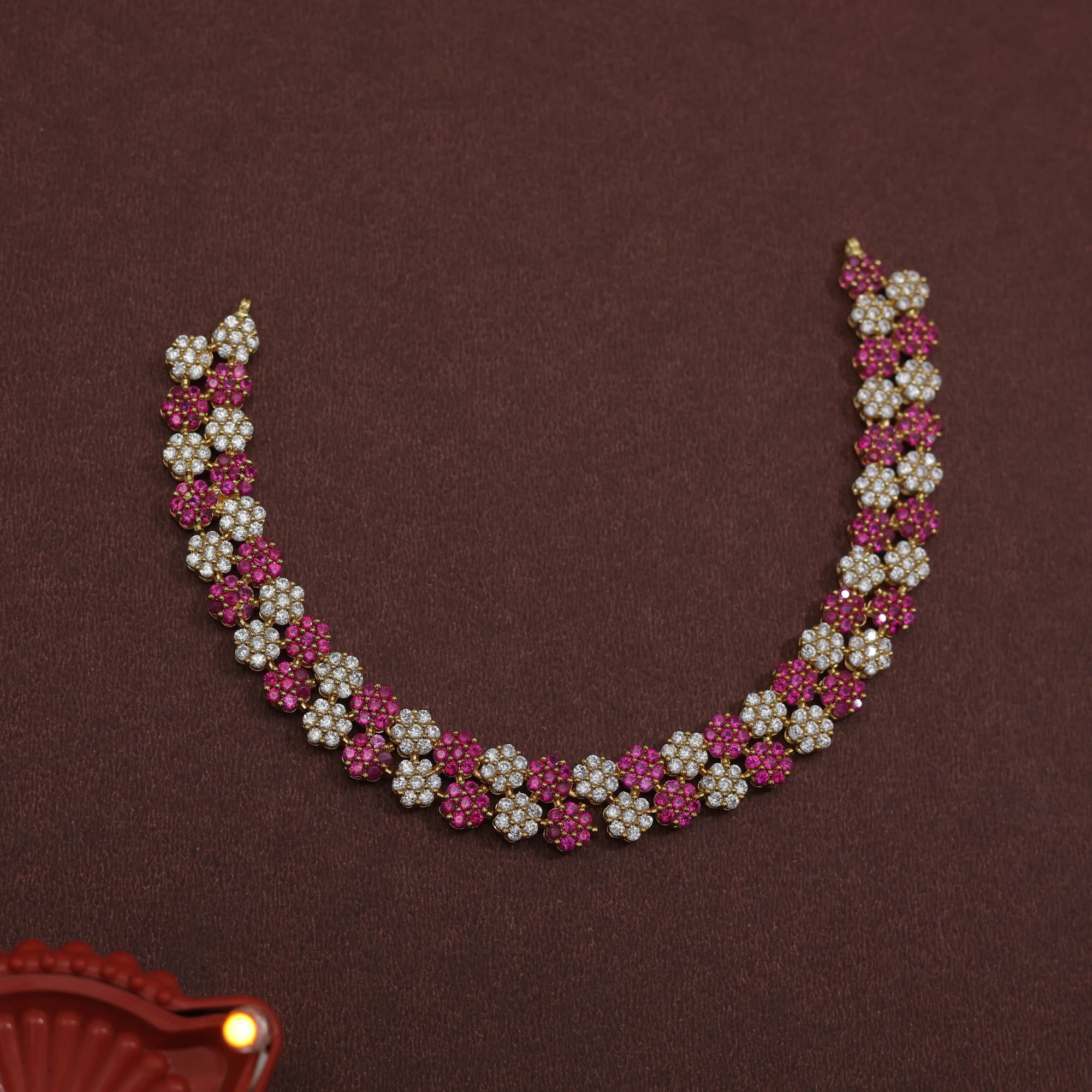 Ruby Floral Blossom Necklace