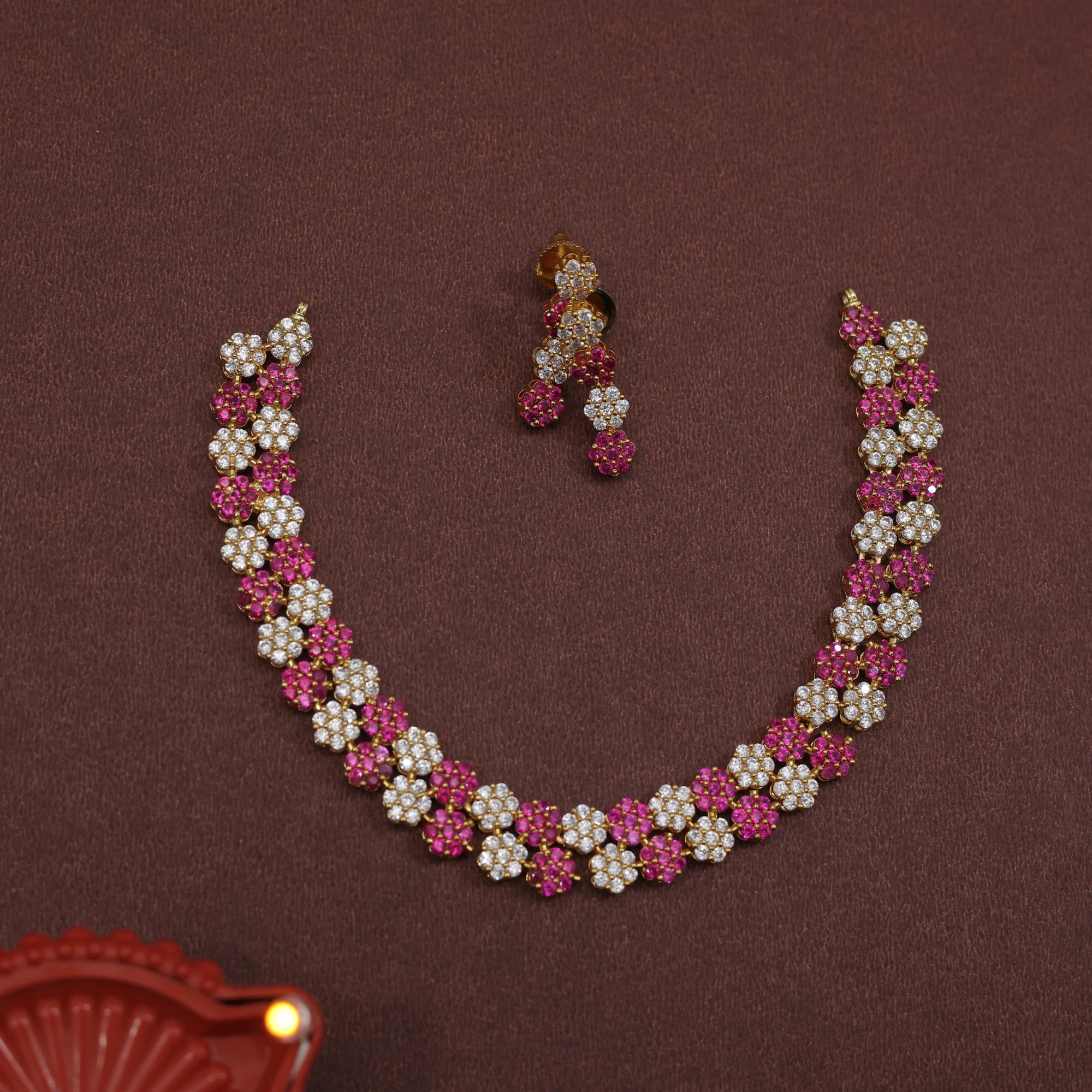 Ruby Floral Blossom Necklace