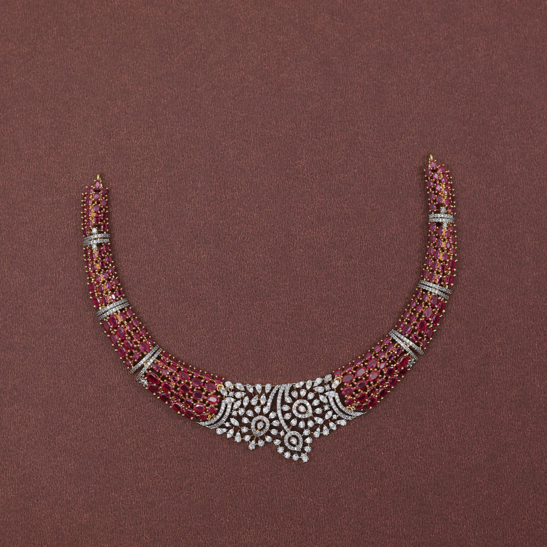 ROYAL RUBY CROWN HASLI NECKLACE