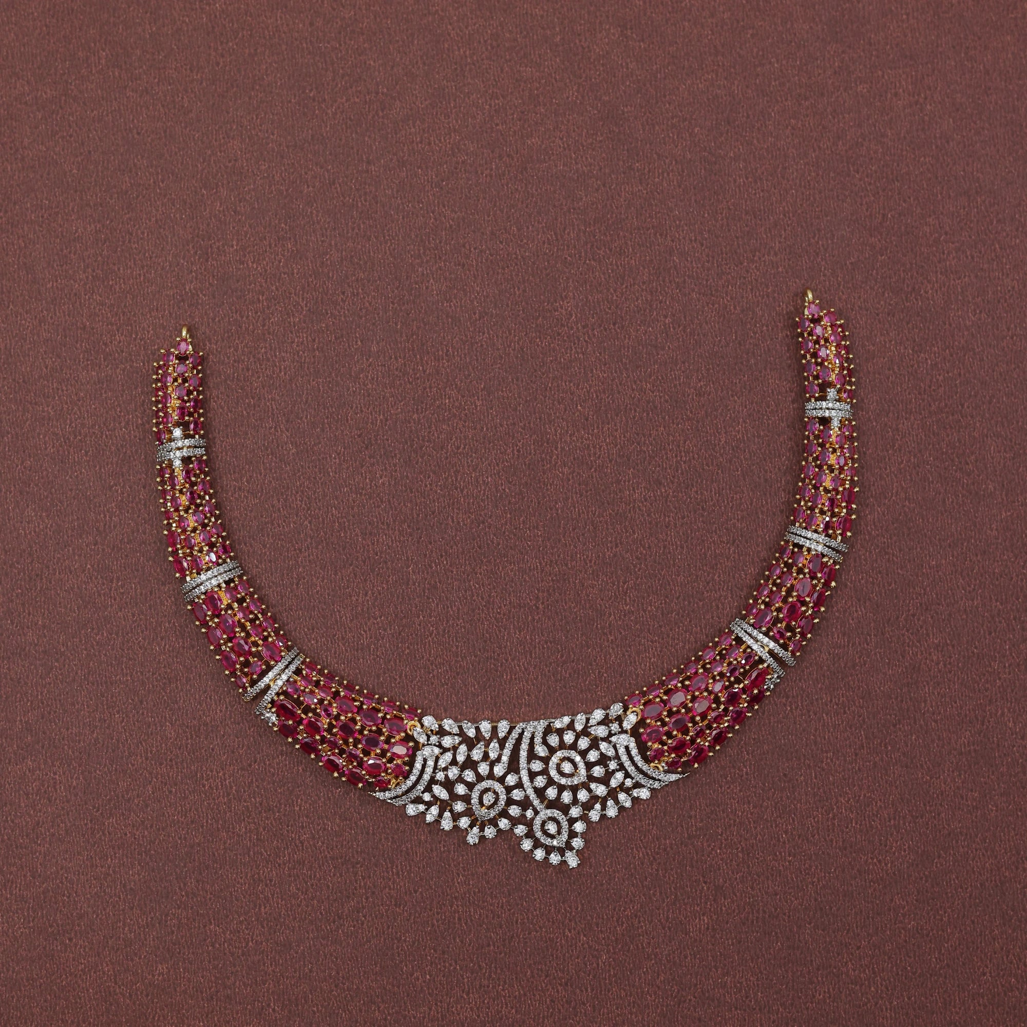 ROYAL RUBY CROWN HASLI NECKLACE