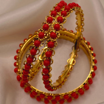 CORAL HEARTS BANGLES PACK OF 4