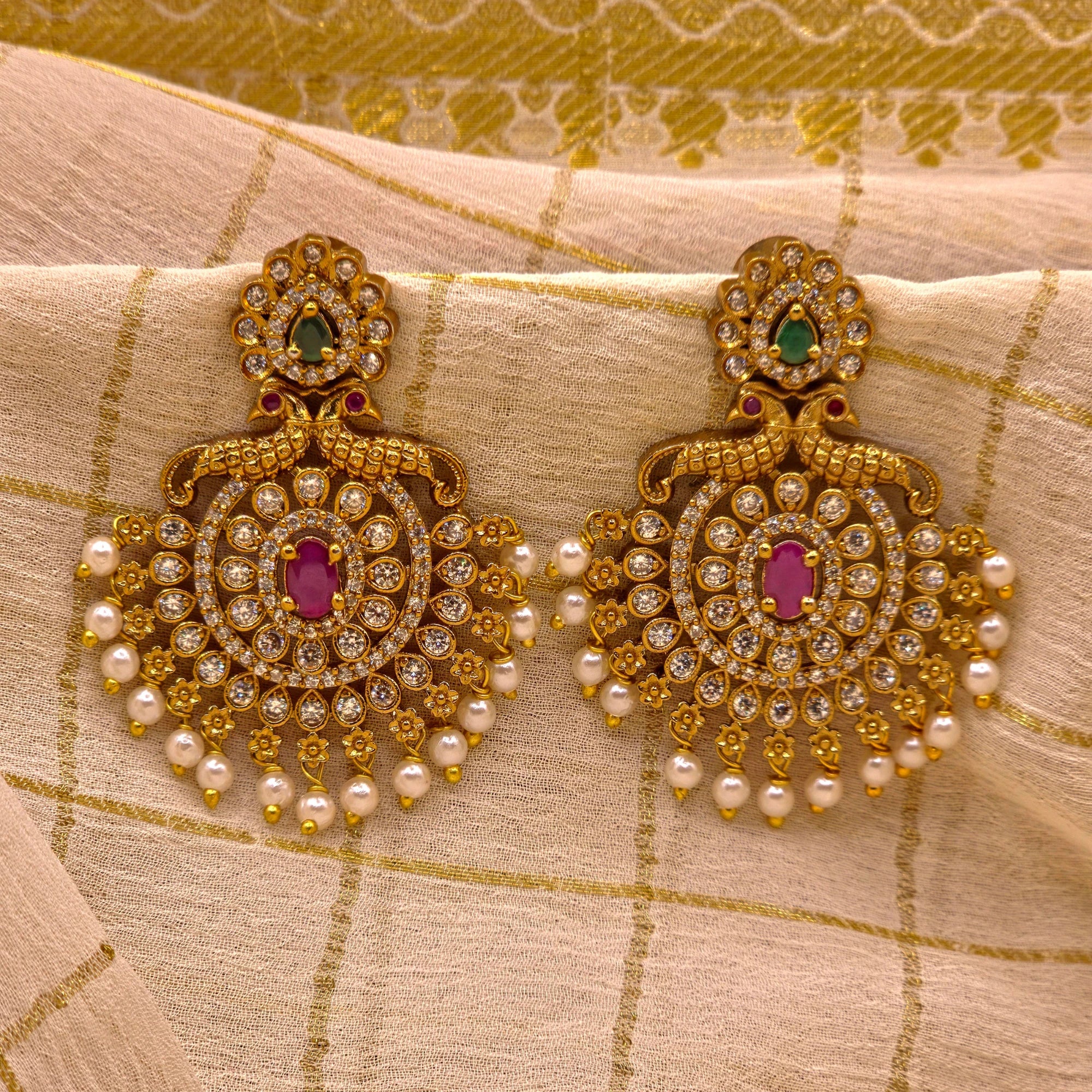 AD PEACOCK CHAKRA EARRINGS