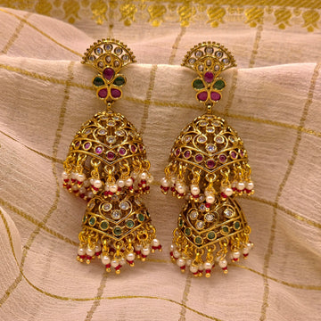 AD DOUBLE HANGER JHUMKAS