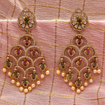 RUBY EMERALD AD CHANDELIER EARRINGS