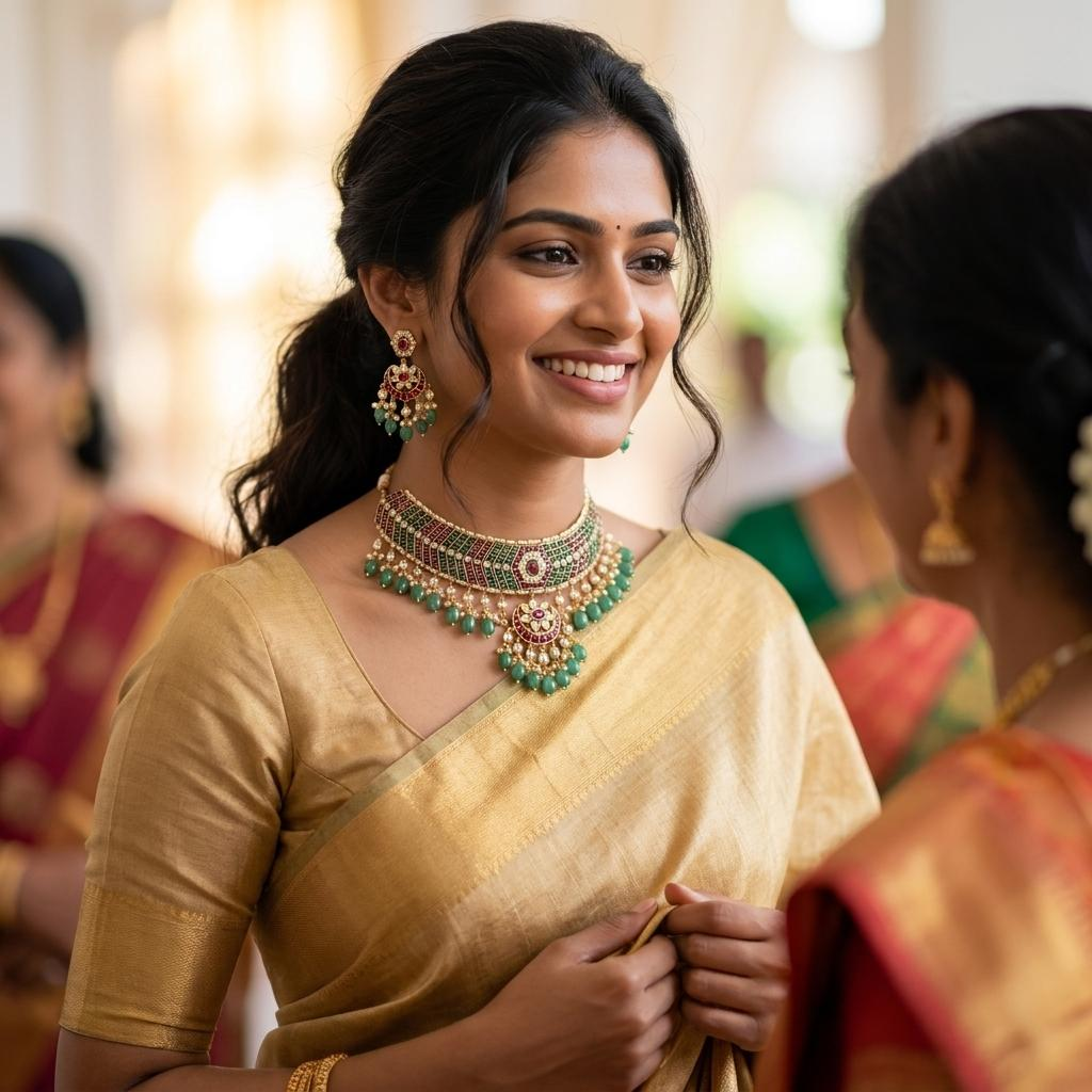 Navaratna Kundan Choker Necklace Set