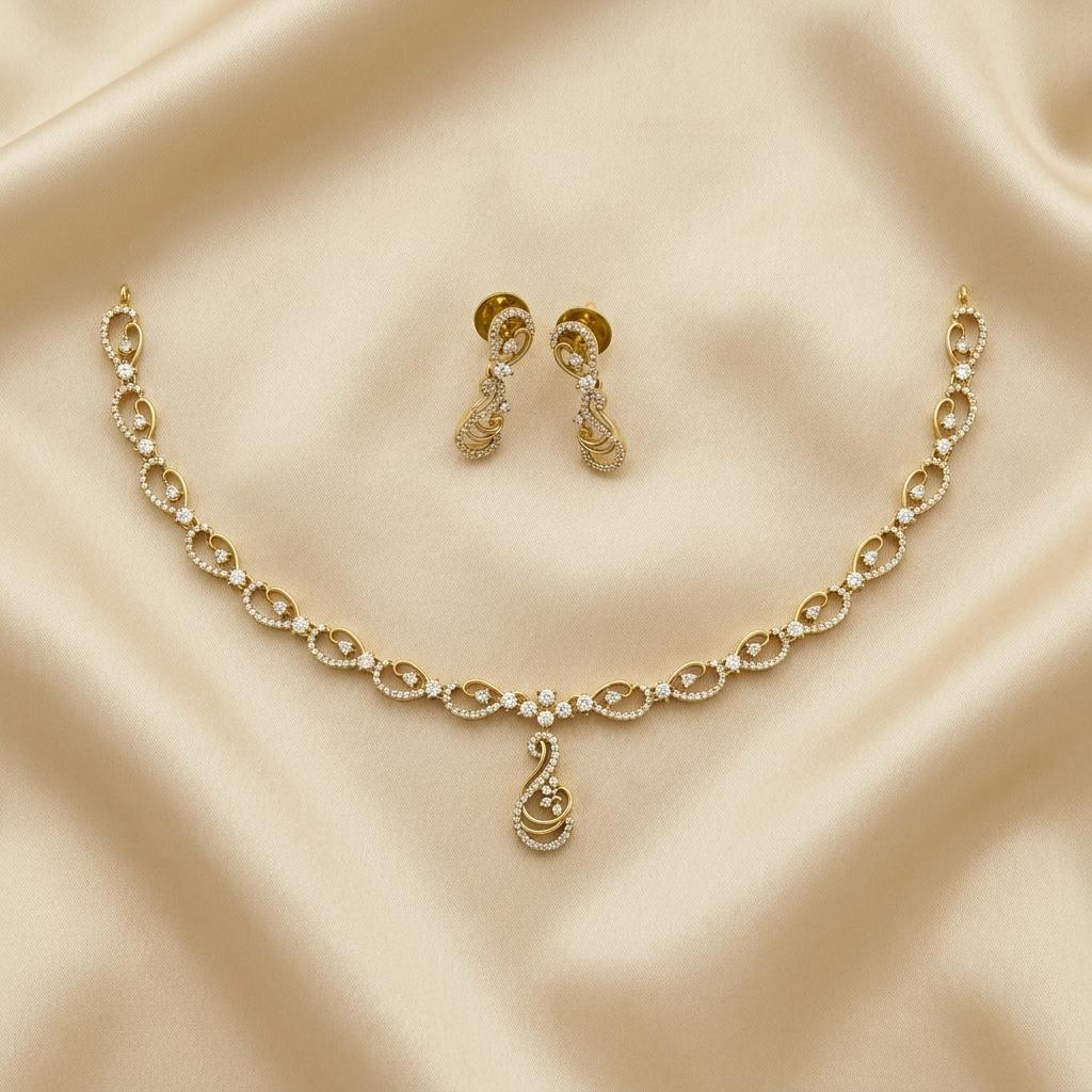 CZ Infinity Necklace Set