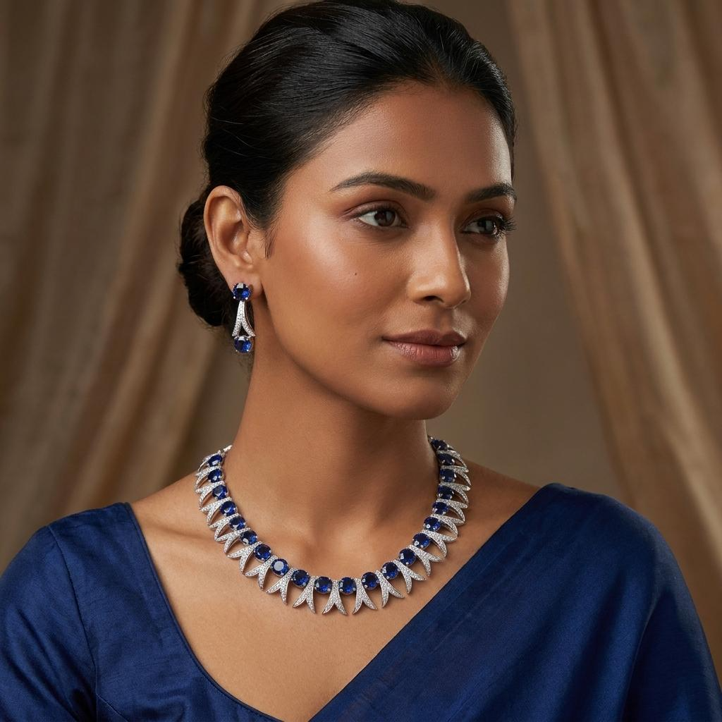 Sapphire Crescent AD Neckpiece