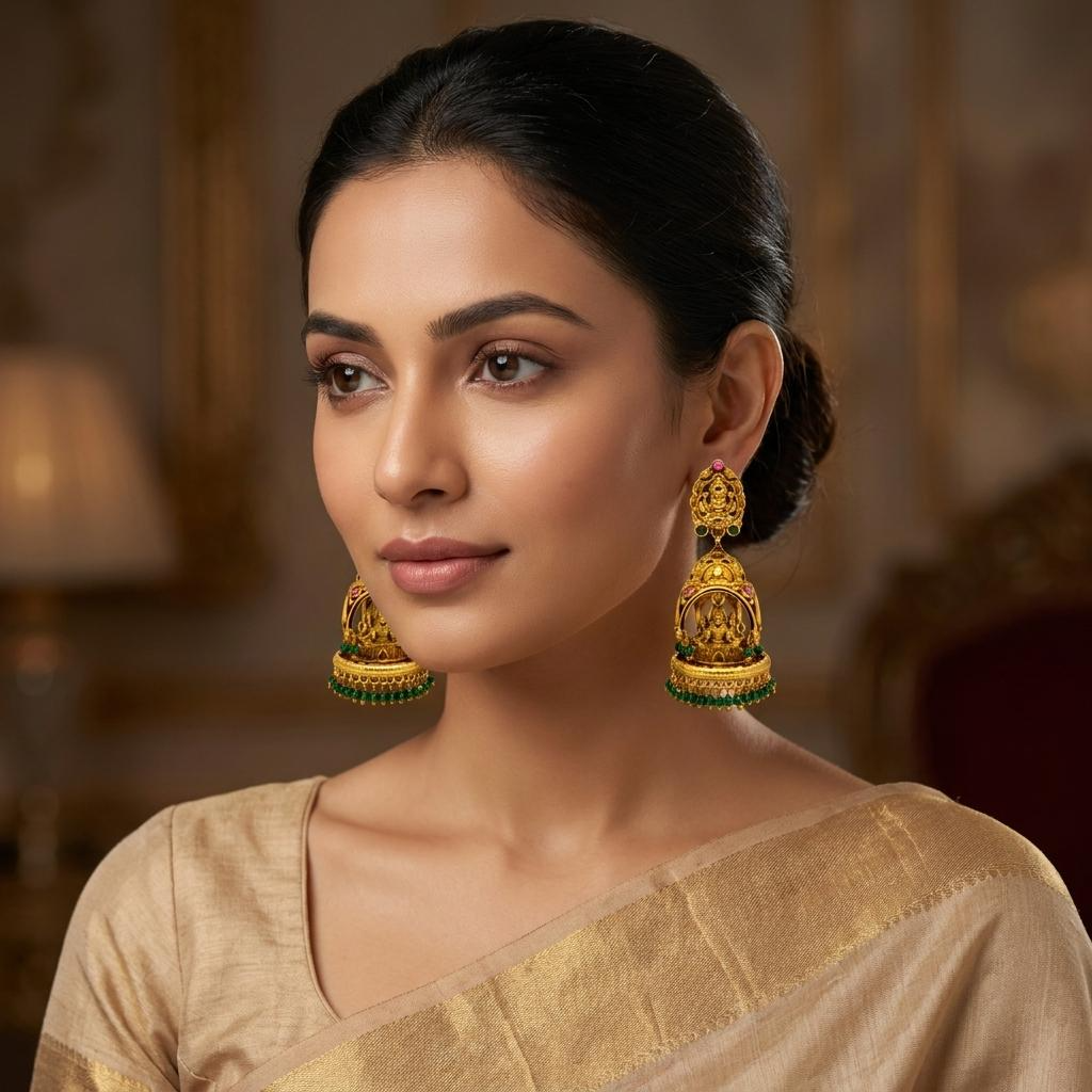 Lotus Lakshmi Arch Jhumkas