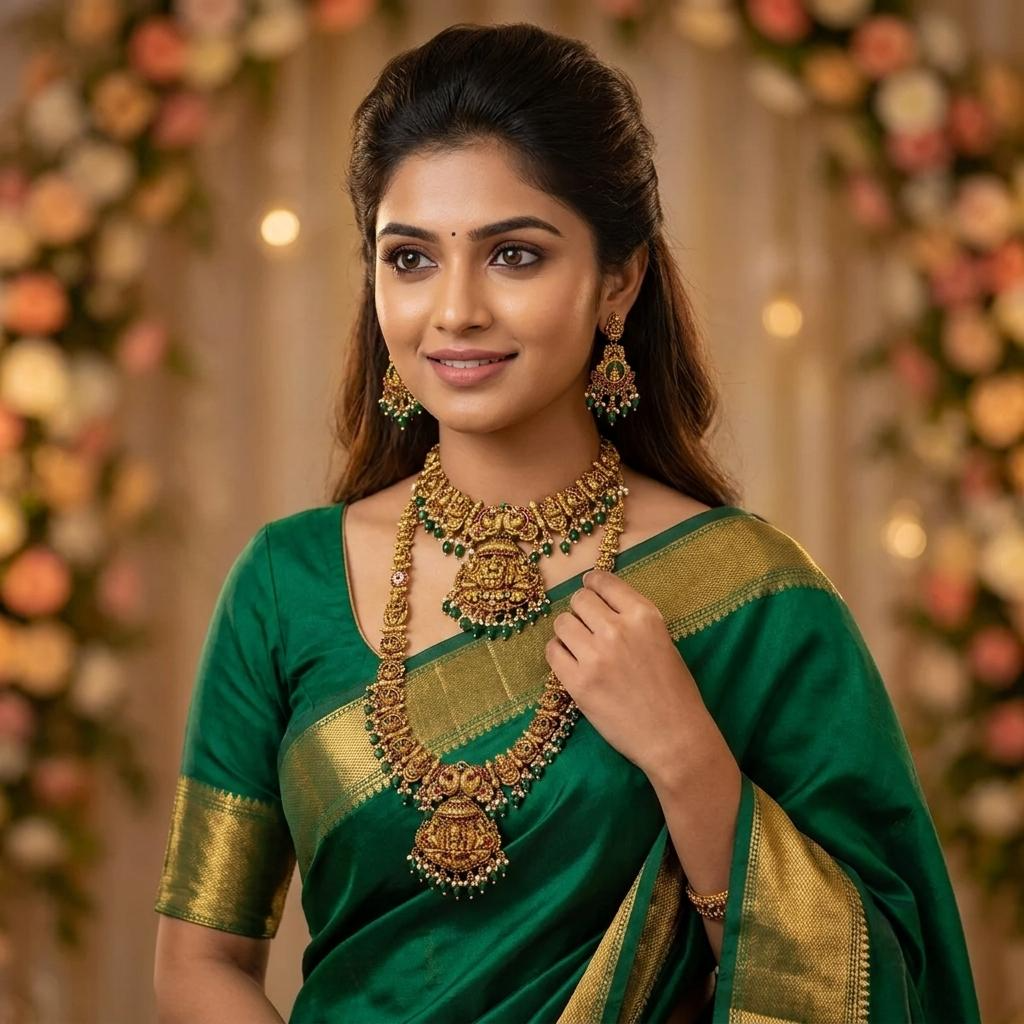 Lakshmi Peacock Bridal Combo Set