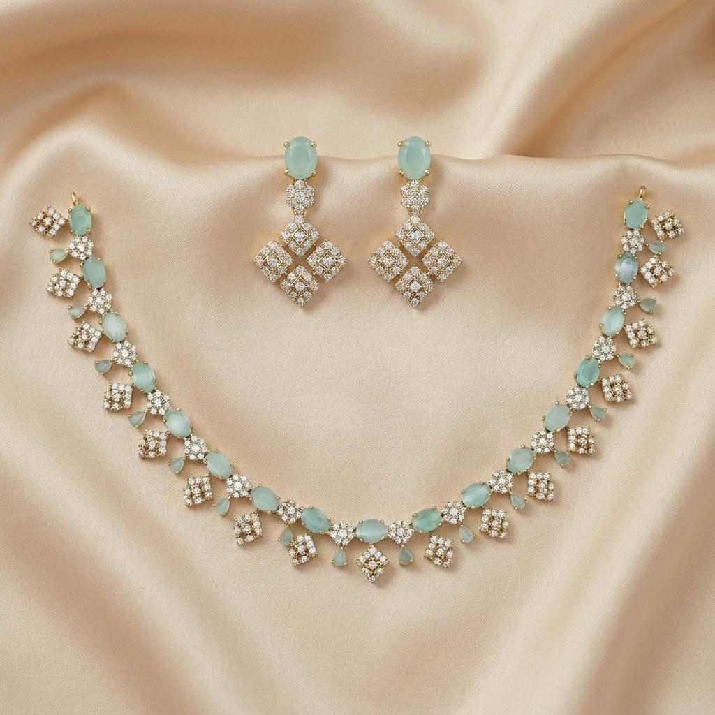 Vine Drop Zircon Necklace