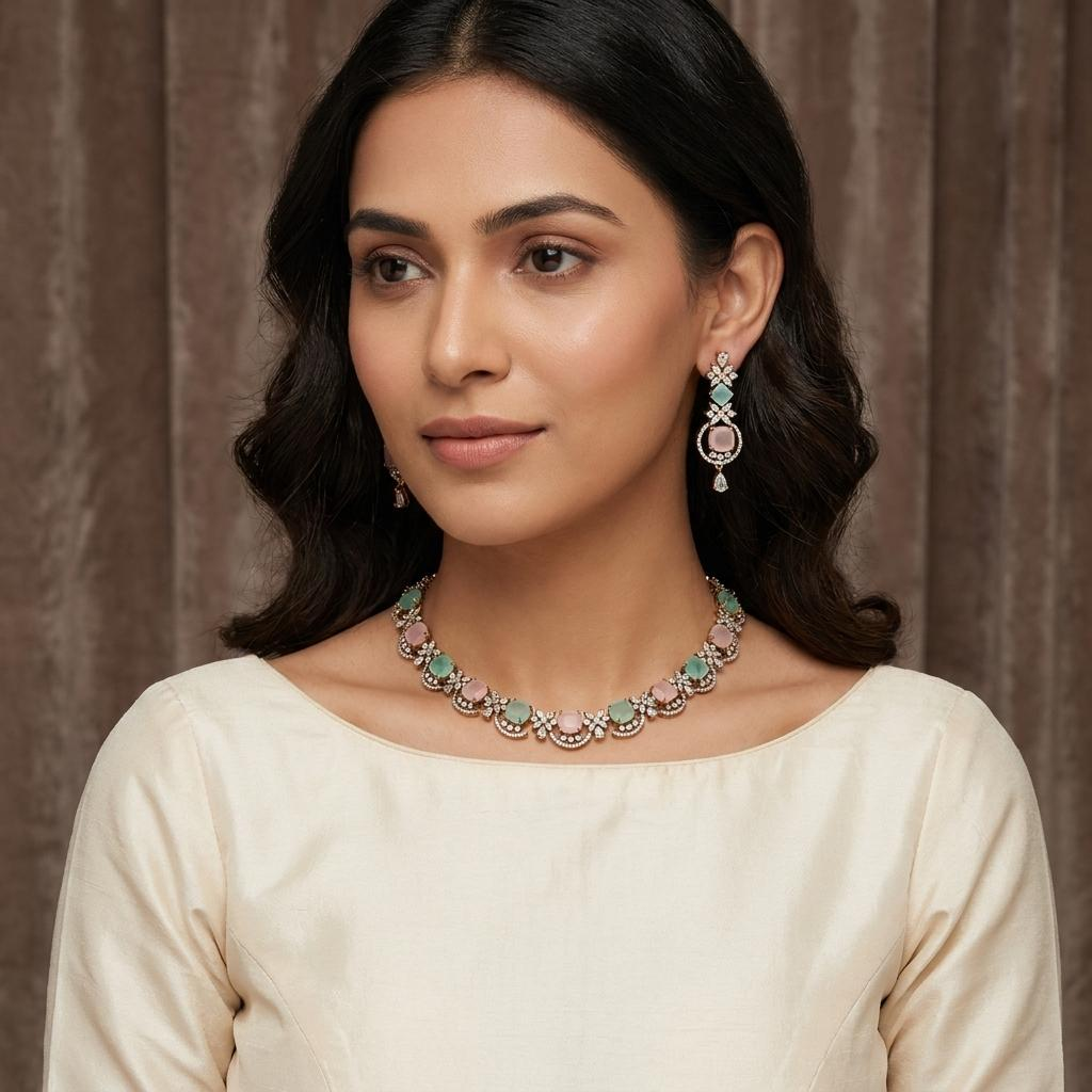 Opaline Blossom Neckpiece