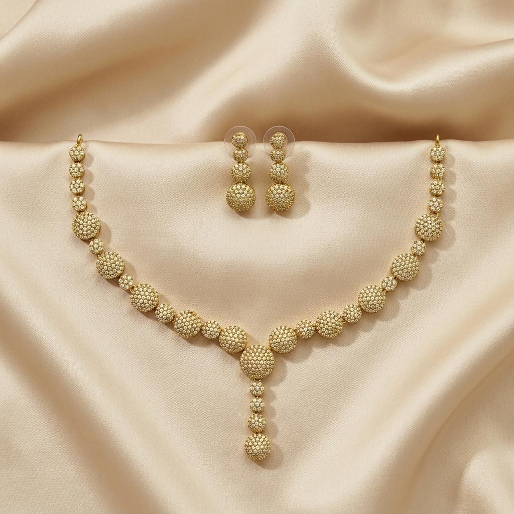 CZ Bubble Y Necklace Set