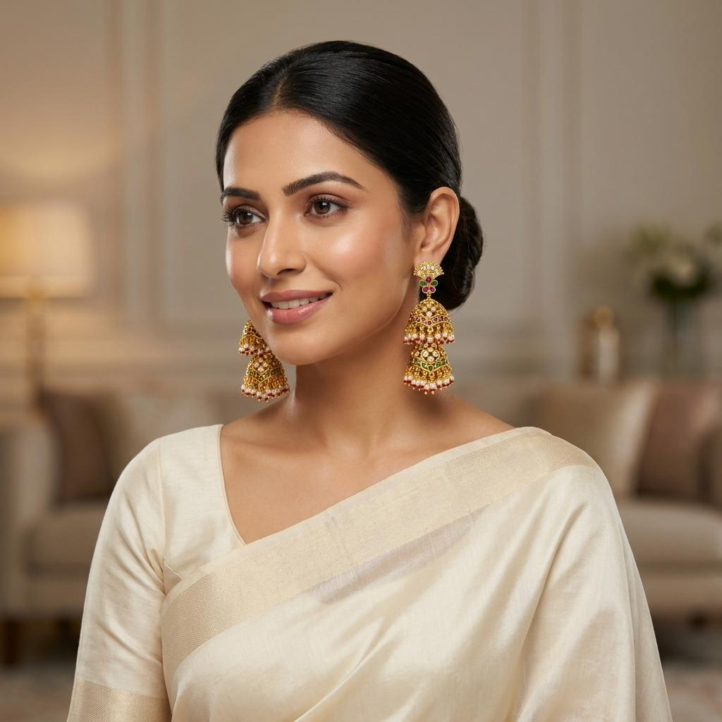 Ad Double Hanger Jhumkas