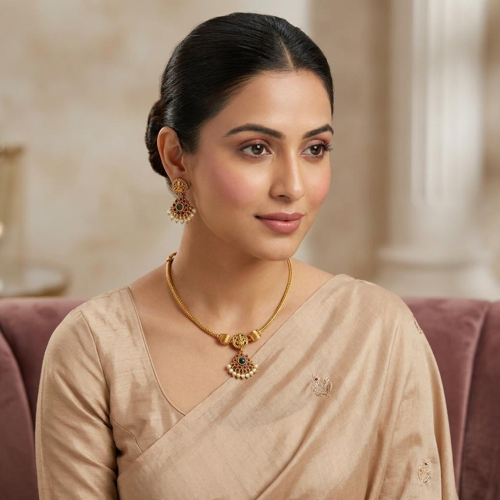 Lakshmi Temple Necklace Set