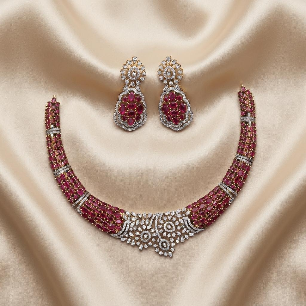 Royal Ruby Crown Hasli Necklace