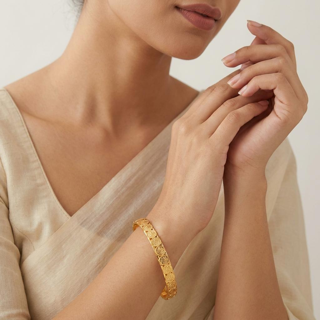 Lakshmi Coin Gold Bangle Set