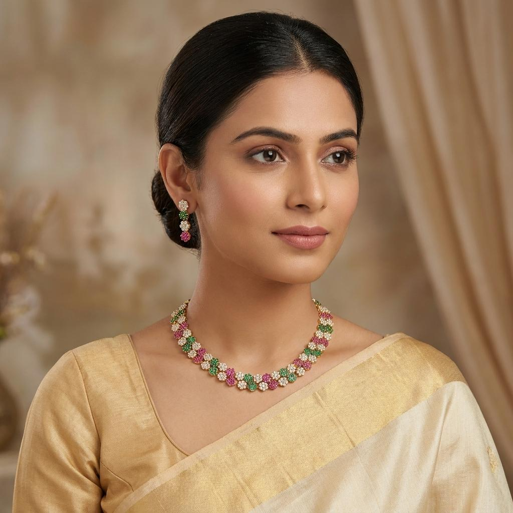 Multicolor Floral Blossom Necklace