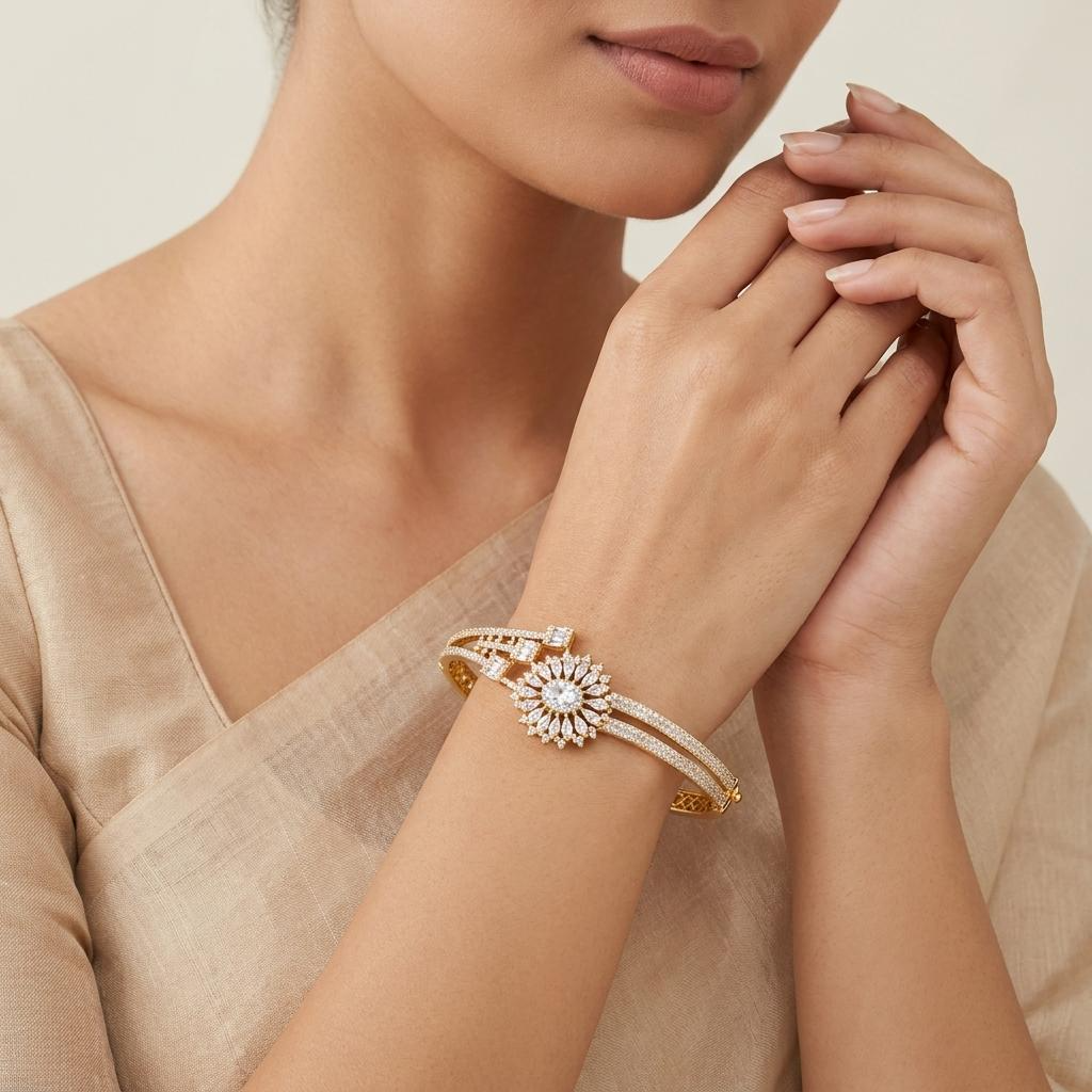 Adjustable CZ Spark Leaf Bracelets