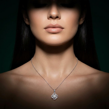 Crystal Floral Pendant Necklace
