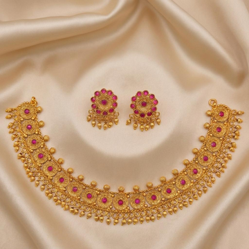 Ruby Circular Antique Necklace Set