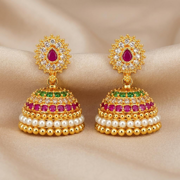 Kundan Pearl Jhumka Earrings